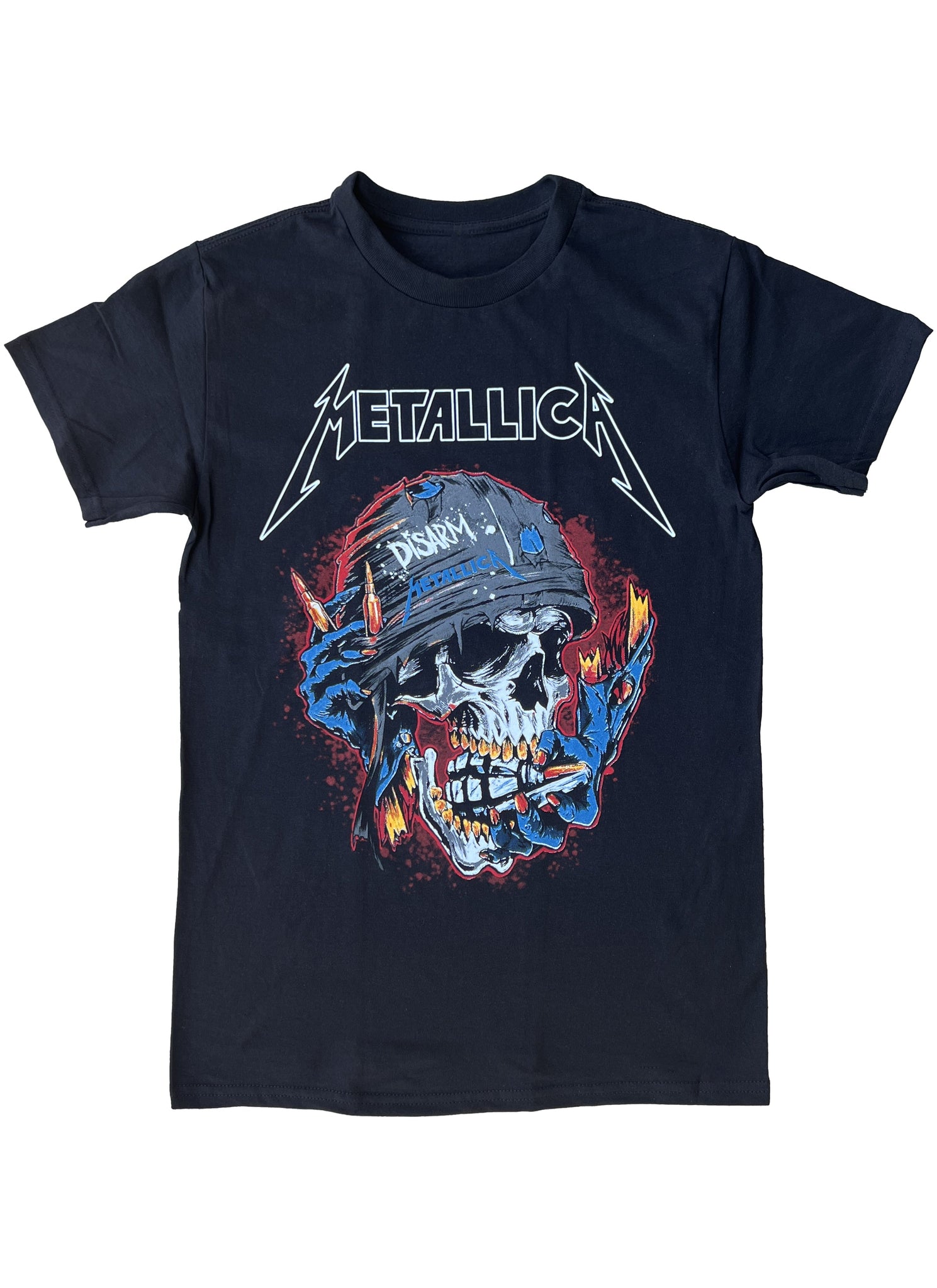 Metallica Skull Helmet Graphic Tee