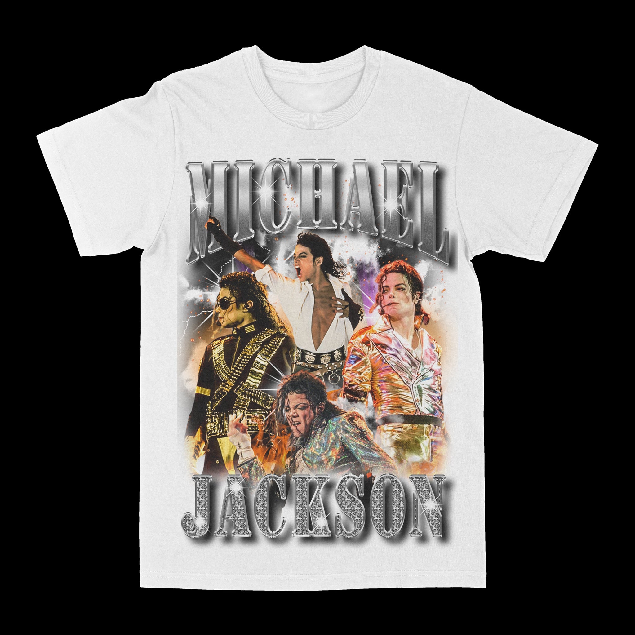 Michael Jackson Graphic Print T-Shirt 100% Cotton Short Sleeve Tee Shirt-Size  L